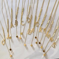 N664 Collier de mode pour femme, pendentif lettre anglaise (26 lettres), bijoux de luxe légers en or 18 carats, cadeaux