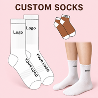 Chaussettes en coton côtelé personnalisées avec logo en couleur pour hommes et femmes, chaussettes de sport athlétiques personnalisées, vente en gros Glacier
