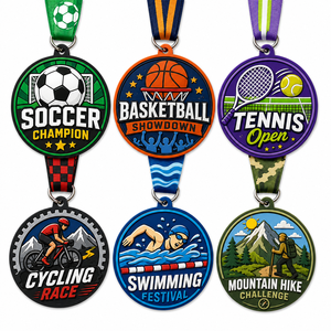 Médailles personnalisées en PVC, médailles en caoutchouc souple pour les tournois sportifs jeunesse et les compétitions scolaires, médailles de course d'obstacles - Product Image 1