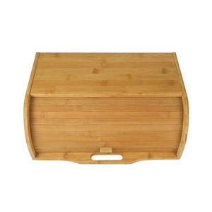Bamboo Bread <b>Storage</b> Box 25x17 Cm Drawer Type Kitchen Countertop Organizer Natural Wood Material - Product Image 1