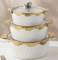 COFFRET CADEAU de Fabrication Directe Vente Chaude 2024 Batterie de Cuisine Économique Fabricants Ensembles de Casseroles Ustensiles de Cuisine Pots à Soupe en Céramique Pots à Soupe Rouges en Céramique