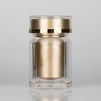 Bouteilles de supplément vides en acrylique Bouteilles de capsules d'impression personnalisées bocaux d'étanchéité de bouteilles rondes droites avec intérieur en pp