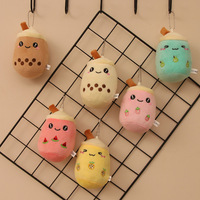 Vente en gros Mini boba thé porte-clés peluche poupée mignonne Boba peluche porte-clés pas cher Boba peluche porte-clés