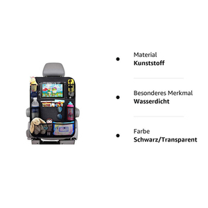 Sac de rangement pliable pour siège arrière de voiture en <span class=keywords><strong>Oxford</strong></span> 600D personnalisé avec support pour tablette tactile à écran transparent et 8 à 11 compartiments - Product Image 4