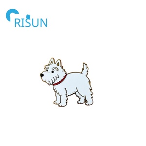 Fabrication d'épingle pour chien en émail personnalisé broche fourrure chiot Westie chien épinglette Ecosse Scottie Highland Terrier chien épingle insigne - Product Image 3