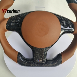 YTcarbon para el volante LED de fibra de carbono Real personalizado de la serie 3 Coupe 330i <span class=keywords><strong>335i</strong></span> M3 <span class=keywords><strong>E46</strong></span> de la serie 3 DE - Product Image 3