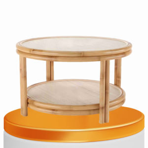 โต๊ะหวายพร้อมฐานงานฝีมือที่แข็งแรงและพื้นผิวธรรมชาติเหมาะสำหรับการตกแต่งภายในที่อบอุ่นหรือผ่อนคลายพื้นที่ทางสังคม - Product Image 6