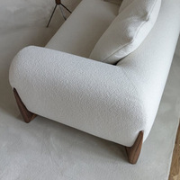 Juego de Sofás Reclinables Modernos Chesterfield de Diseño Italiano, Patas de Madera Maciza, Tela de Terciopelo de Cordero, Sofá Cama de Lujo Ligero para Uso en Hoteles