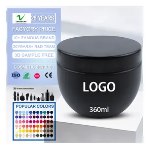360g Empty Matte Scrub Body Butter Face Cream Frosted Container HDPE Cosmetic Plastic Jar Hair Mark Plastic Jar With Lid