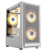 Mesh Panel Mid Tower Steel PC Case with Side Panel Window Compact Design Small Form Factor USB 3.0 ATX/PS2 Power Supply