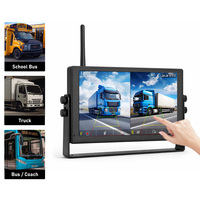 Cámara de Tablero Inalámbrica con Pantalla Táctil de 9 Pulgadas para Camión, Compatible con Señal WIFI, Grabación 1080P, Pantalla Dividida Multicanal, BSD Punto Ciego