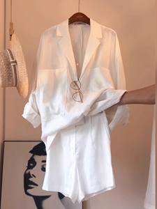 Maglia da <span class=keywords><strong>donna</strong></span> con maniche a tre quarti in <span class=keywords><strong>lino</strong></span> nuova maglia artistica Versatile per la primavera e l'autunno XL colletto rialzato - Product Image 4