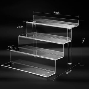 Expositor acrílico de 3/4 niveles con forma de escalera, organizador de perfumes, soporte elevado escalonado para figuras, estante de exhibición - Product Image 2