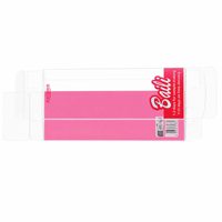 Boîte de présentation suspendue en PVC transparent avec fente Euro Slot et fond rose, pour petits articles, personnalisable avec logo
