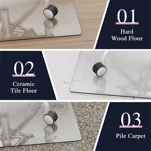 Tapis de chaise de bureau <span class=keywords><strong>en</strong></span> <span class=keywords><strong>verre</strong></span> trempé personnalisé pour tapis ou planchers de bois franc, protecteurs de <span class=keywords><strong>sol</strong></span> d'ordinateur - Product Image 4