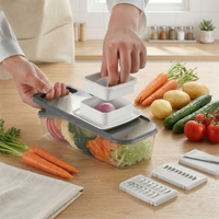 LOVFE Bestseller Keukenaccessoires Roestvrijstalen messen Mandoline Snijder Groentehakker voor Fruit Ui Aardappel
