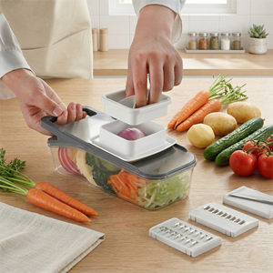 LOVFE - Accesorios de Cocina Más Vendidos, Cortador de Verduras con Cuchillas de Acero Inoxidable, Rebanador de Mandolina para Frutas, Cebollas y Patatas - Product Image 4
