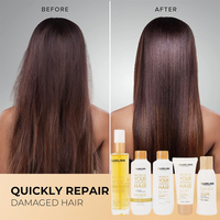 Kit de Soins Capillaires Naturels Format Voyage Shampoing Après-Shampoing Crème Lissante Nano Kératine Sérum Réparateur Traitement Kératine Brésilienne