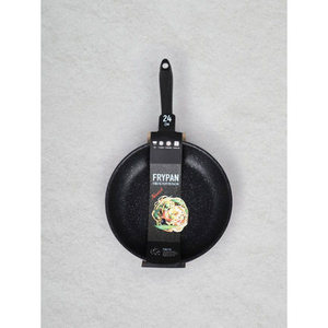 Padella antiaderente rivestita da 24cm in alluminio pressofuso per cucinare Wok con copertura in vetro con materiale ceramico e ferro - Product Image 1