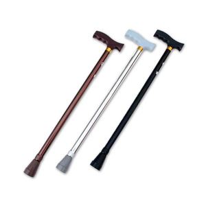Aluminum Alloy Telescopic <b>Walking</b> <b>Stick</b> Adjustable Length Rubber Tip For Elderly Outdoor Hiking Silver Bronze Black - Product Image 1