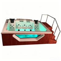 Bain à remous extérieur de luxe Whirlpool Hydropool, design moderne, capacité 5 personnes, matériau acrylique, 10 jets, commande par ordinateur