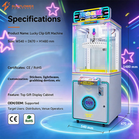 Machine à griffes LED RGB néon avec armoire en acrylique, fonctionnement à pièces, pour jeux d'arcade et de capture de cadeaux en intérieur