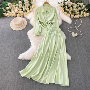 Camisa de protección solar de manga <span class=keywords><strong>larga</strong></span> rosa de estilo suave de verano para mujer <span class=keywords><strong>con</strong></span> <span class=keywords><strong>falda</strong></span> adelgazante de cintura alta de dos piezas <span class=keywords><strong>con</strong></span> patrón sólido - Product Image 2