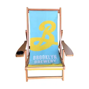 5 Positionen Verstellbarer Holz liegestuhl Outdoor Langlebiger tragbarer Strand klappstuhl mit Getränke halter