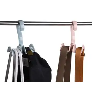 प्लास्टिक हैंडबैग पर्स धारक रैक भंडारण आयोजक बेल्ट टाई दुपट्टा कपड़े हैंगर हुक नई 360-डिग्री कपड़े हैंगर