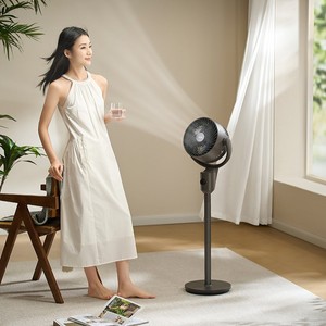 Ventilador Circulador de Aire Midea Gris, Ventilador de Pie Oscilante, Ahorro de Energía, Portátil, para Dormitorios y Habitaciones - Product Image 2