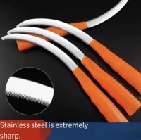 Couteau en acier inoxydable à dents fines, petit couteau de jardinage pour outils à main, pour la tonte de pelouse, le désherbage, la culture agricole cryptée