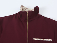 PB&ZA Nouvelle arrivée automne Robe courte à manches longues et col haut en patchwork avec fermeture éclair pour femme 5029219