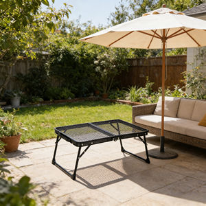 Table de repas d'extérieur en aluminium de qualité supérieure avec design pliable, une table de pique-nique moderne et robuste pour patio, <span class=keywords><strong>jardin</strong></span>, camping, barbecue - Product Image 1