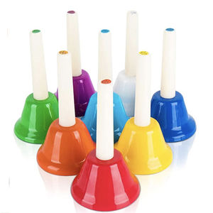 Juego de campanillas de mano de 8 notas para niños, <span class=keywords><strong>campanas</strong></span> de metal diatónicas coloridas, juguete musical de percusión - Product Image 6