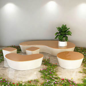 Conjunto de Asientos Decorativos de FRP para Arte y Moda, Banco de Descanso Público para Centros Comerciales y Parques, Maceta, Banco con Forma de Árbol para Paisajismo y Relajación - Product Image 1