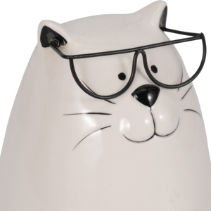 Statuetta di Gatto in Ceramica con Occhiali e Design a Cuore per Decorazione Casa, Bagno, Ufficio, Scaffale - Product Image 5