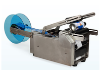 Étiqueteuse manuelle d'autocollants adhésifs pour bouteilles/pots en plastique et en verre pour applicateur d'étiquettes rondes et adhésives