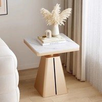 Table console moderne avec rangement, design luxueux et durable, plateau en pierre, meubles de chambre à coucher et de salon personnalisés, marque Nevan