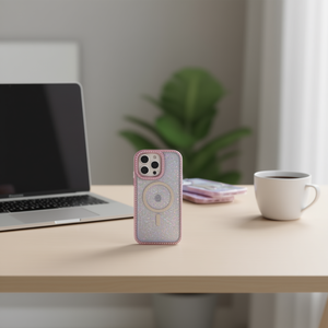 Custodia Magnetica per iPhone 16 Plus con Effetto Diamante Iridiscente - Product Image 3