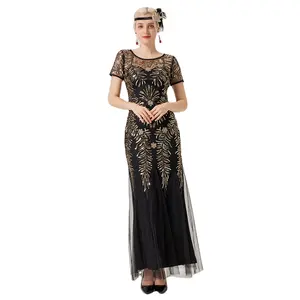 Bekleidungs hersteller Custom Dress Glitter Pailletten Elegante Party kleid Abendkleider für Frauen