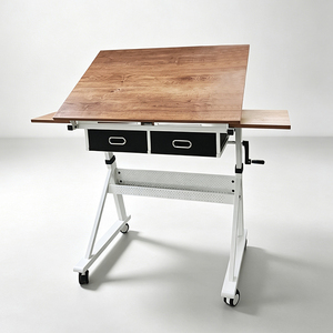 Mesa <span class=keywords><strong>de</strong></span> Dibujo Inclinable con Manivela y Ruedas Giratorias para Diseño Arquitectónico y Estudio en Casa, Superventas - Product Image 1