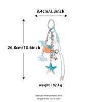 Breloque de sac en chaîne queue de étoile de mer pour détaillants, porte-clés personnalisé en perles compatible avec sac en toile, pochette de plage, crochet de chevet, décoration de salle de bain