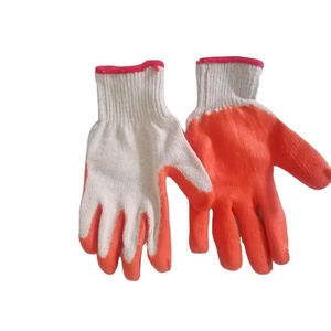 Gants de travail en coton rouge <span class=keywords><strong>SID</strong></span> 10G, confortables, pour travaux lourds, paume enduite de latex, revêtement en caoutchouc, gants de sécurité, taille unique - Product Image 1