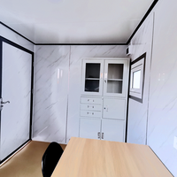 Unité de bureau mobile respirante de 3 mètres, conteneur préfabriqué avec bureau, chaises, armoire et fenêtres, design moderne pour immeuble de bureaux et usage résidentiel
