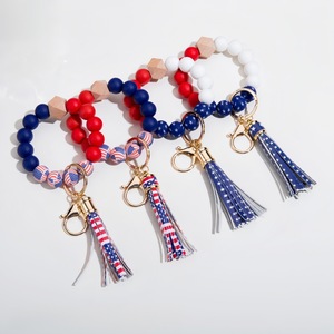 Nuevo Monedero de Muñeca para <span class=keywords><strong>Mujer</strong></span> en Oferta, con Estampado de la Bandera del Día de la Independencia, Tarjetero de PVC con Borla - Product Image 6