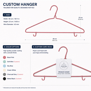 Cintres plats en plastique enduit, PE et métal, antidérapants pour présentation en magasin et rangement domestique, vente en gros - Product Image 5
