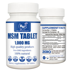 Venta caliente <span class=keywords><strong>MSM</strong></span> <span class=keywords><strong>1000mg</strong></span> tabletas veganas soporte de recuperación muscular natural fabricante de etiqueta privada - Product Image 2