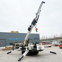 Grue araignée hydraulique compacte de 5 tonnes et 17 m, équipement de levage pour la construction, grue sur chenilles portable pour le verre