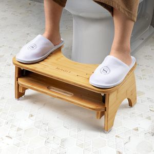 Bamboo Toilet <b>Stool</b> Solid Wood Anti Slip <b>Bathroom</b> Step <b>Stool</b> For Squatting - Product Image 1
