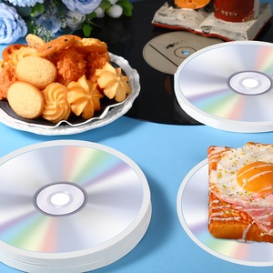 Tovaglioli a Tema CD Retrò di Forme Speciali, Tovaglioli Monouso Arcobaleno Laser per Feste di Compleanno e Musicali - Product Image 3